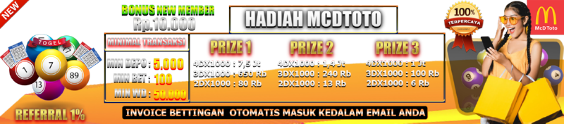 BANDAR TOGEL AMAN TERPERCAYA MCDTOTO | HADIAH MCDTOTO 3PRIZE TERBESAR