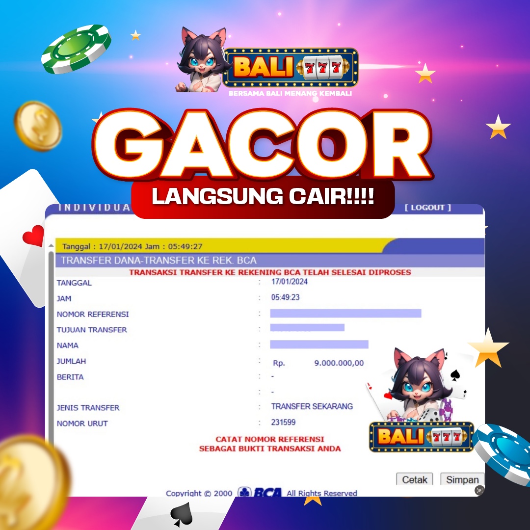 Bali777 Situs Terpercaya Pasti Bayar Langsung Cair